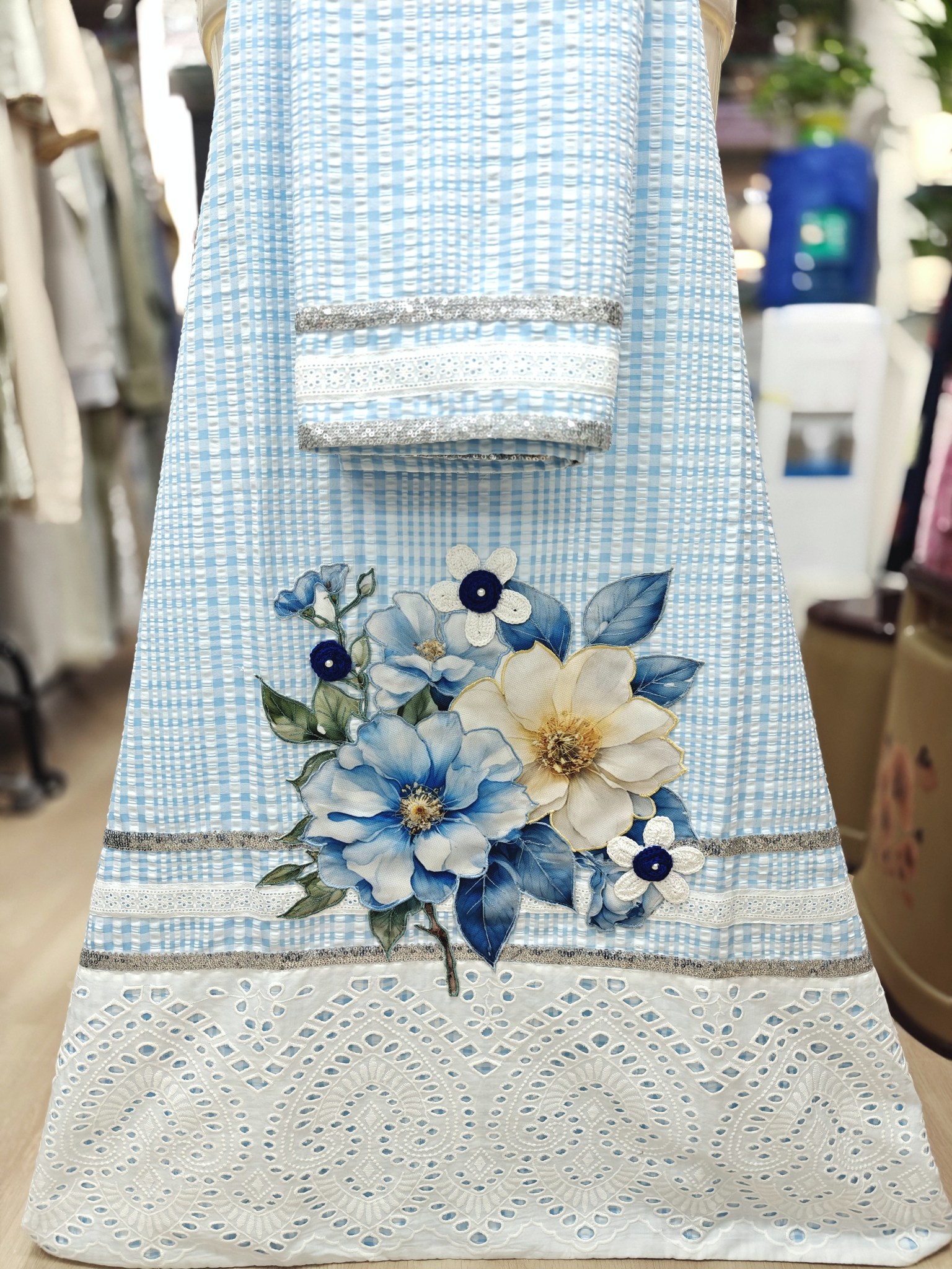  Blue Popcorn Flower Bunch Patch Work Rida